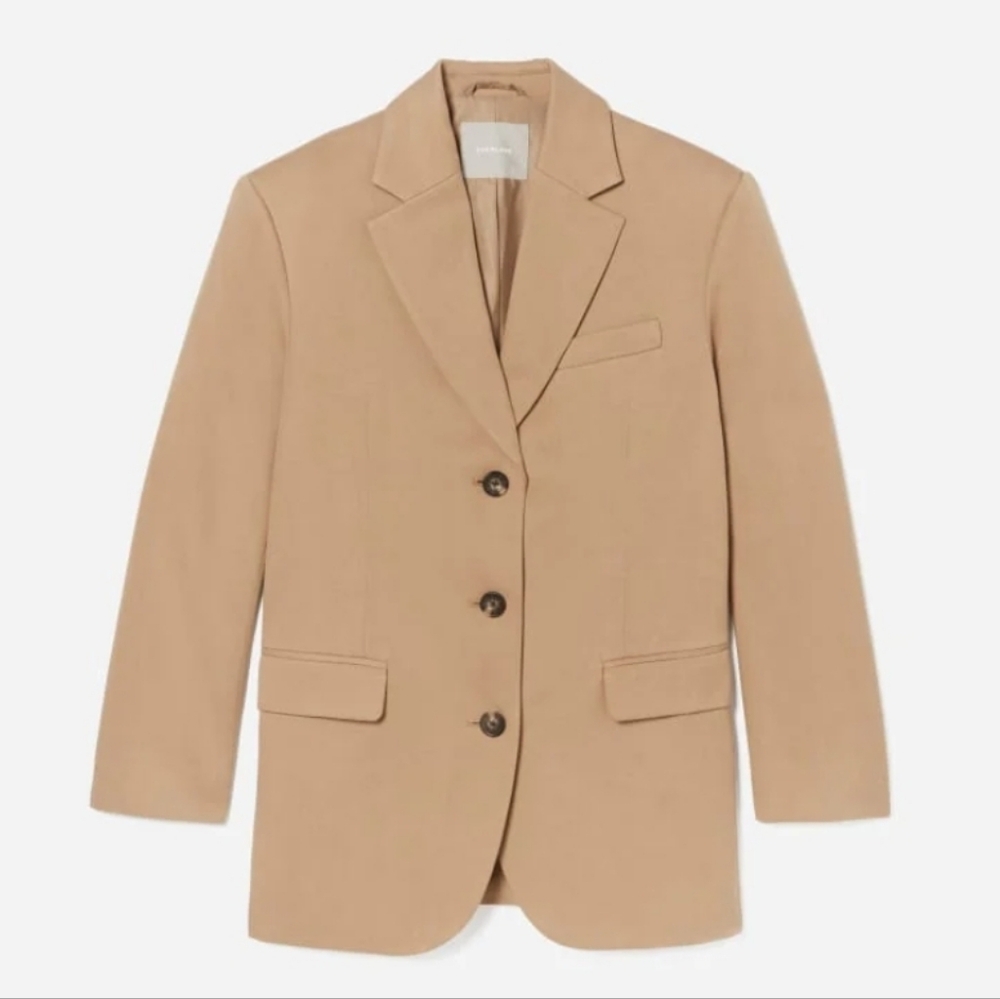 Everlane 80's Blazer Oversized Tan 3 Button Size 6